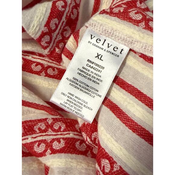 VELVET By Graham & Spencer Midi Dress Women’s XL Red Stripe Jacquard - Picture 4 of 5